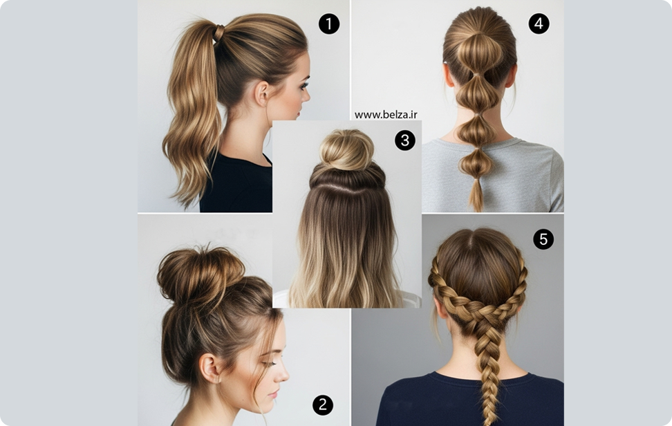 ۵ مدل موی سریع و آسان با کش مو برای مدرسه و دانشگاه