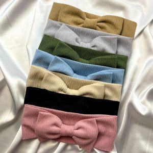 هدبند نوزادی نسکافه ای مدل پاپیونی