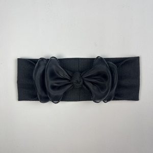 هدبند کبریتی پاپیون حریر مشکی